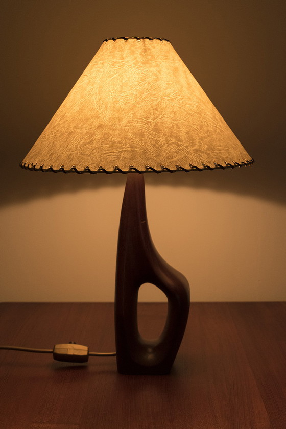 Image 1 of Vintage teak table lamp