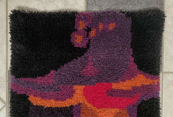 Image 1 of Wall Rug With Bear Decor 1970S