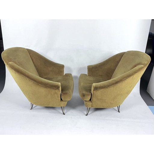 Pair of vintage armchairs by Isa Bergamo, Italy 1950s