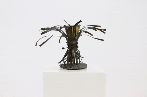 Image 1 of Vintage Sculptural Brass Vase 