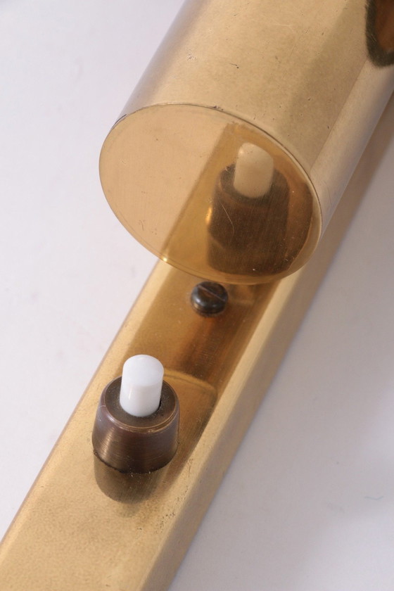 Image 1 of Danish Gilt Brass & Smoked Acrylic Glass Sconce From Hassel & Teudt, 1960S