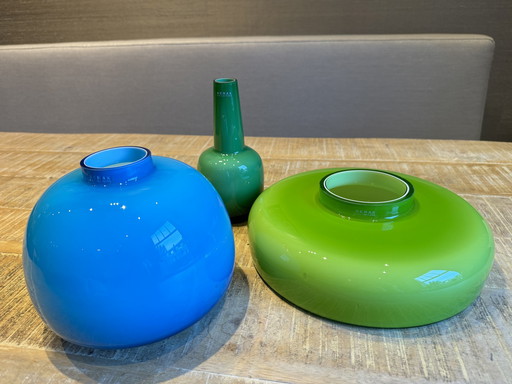 Serax glass vases blue / turquoise and green