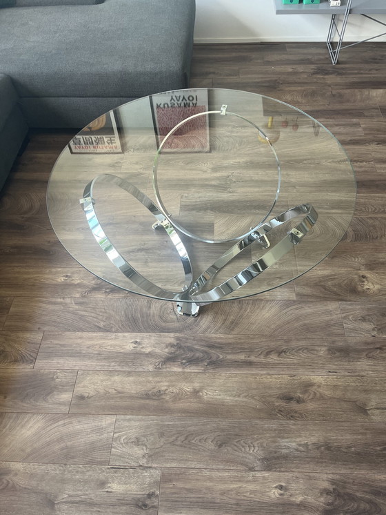 Image 1 of Space Age Coffee Table, Knut Hesterberg, Chrome, Glass