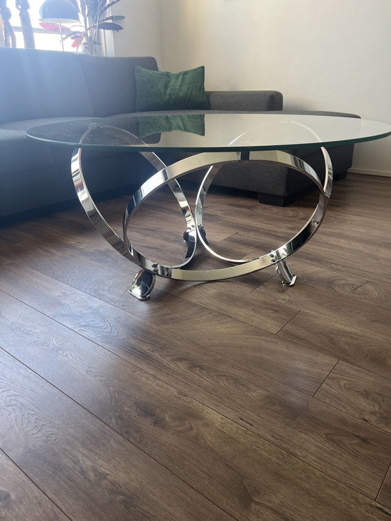 Image 1 of Space Age Coffee Table, Knut Hesterberg, Chrome, Glass