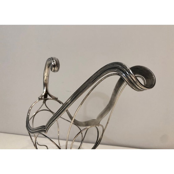 Image 1 of Vintage silver plated bottle holder, France 1930