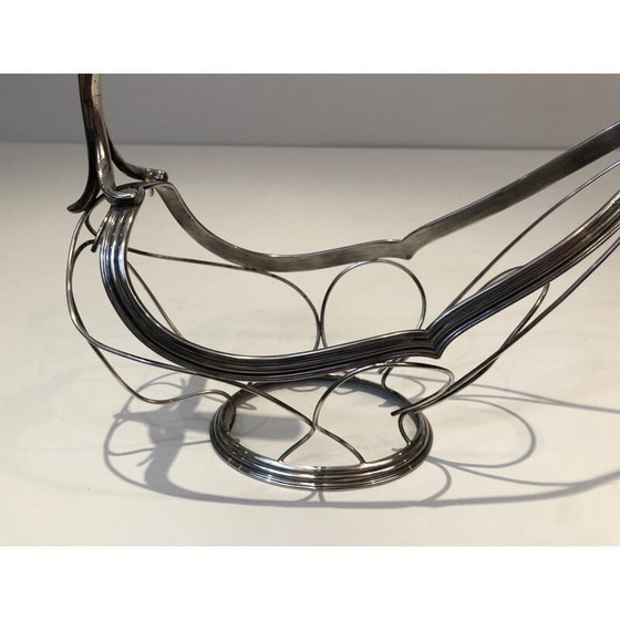 Image 1 of Vintage silver plated bottle holder, France 1930