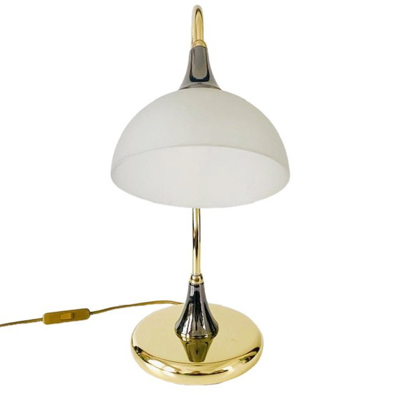 Image 1 of Brass gooseneck table lamp hollywood regency