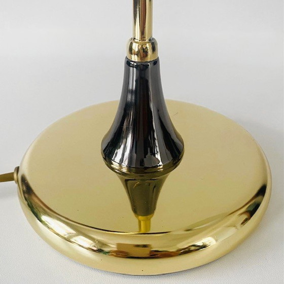 Image 1 of Brass gooseneck table lamp hollywood regency