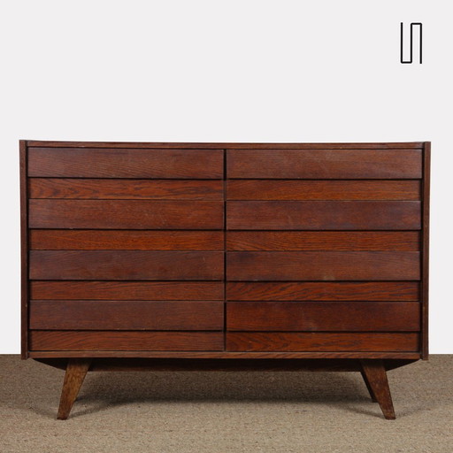 Dark Oak Chest of Drawers by Jiri Jiroutek, Model U-453, About 1960