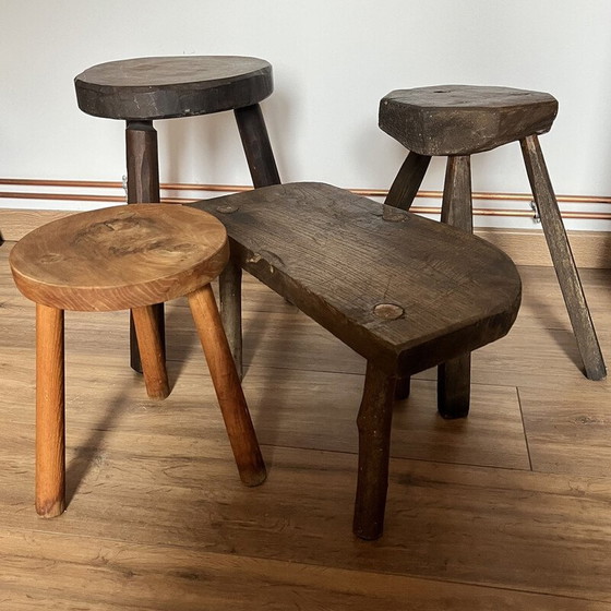 Image 1 of Set of 4 vintage wooden stools