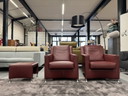 2 sillones Leolux Paian en cuero rojo 