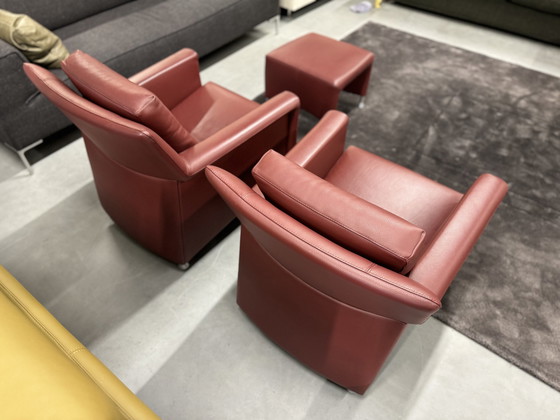 Image 1 of 2 Leolux Paian armchairs red leather