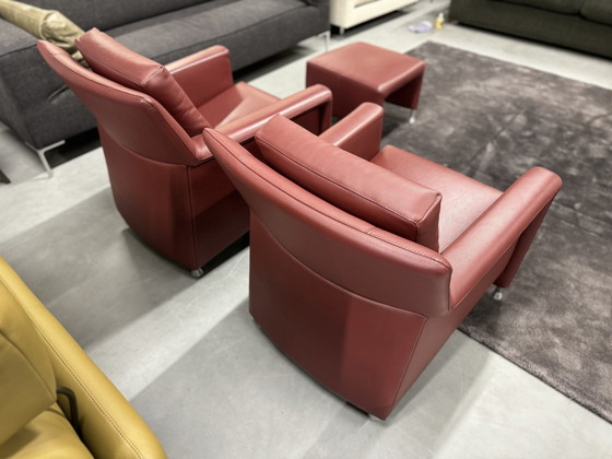 Image 1 of 2 Leolux Paian armchairs red leather