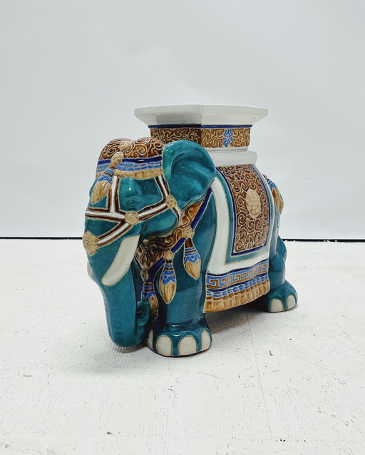 Ceramic Statue Of An Indian Elephant,