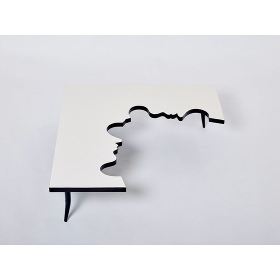 Image 1 of Tavolino vintage in ferro e legno di Jean Marais per Poltrona, Italia 1972