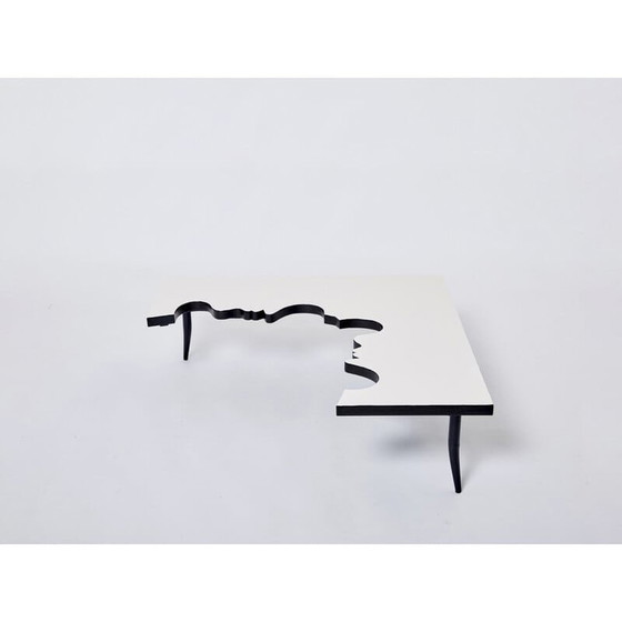 Image 1 of Tavolino vintage in ferro e legno di Jean Marais per Poltrona, Italia 1972