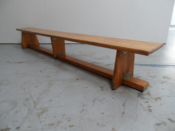 Image 1 of Banc d'école vintage avec table tournante 1960's