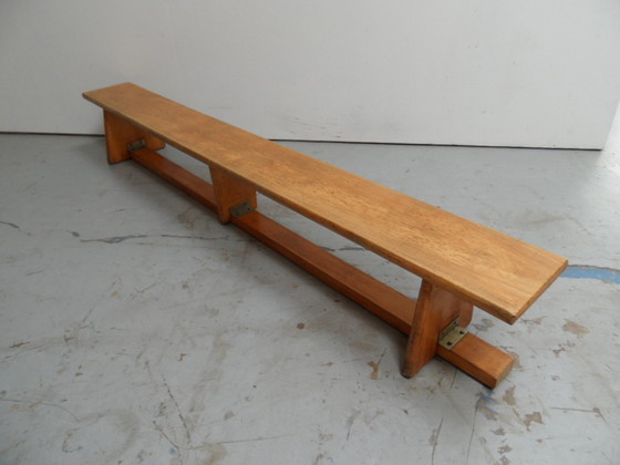 Image 1 of Banc d'école vintage avec table tournante 1960's