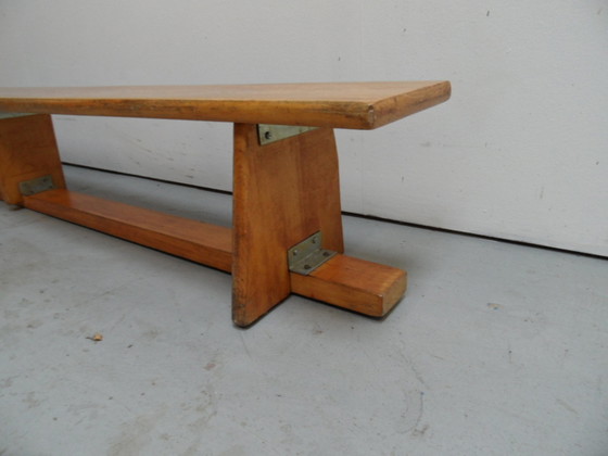 Image 1 of Banc d'école vintage avec table tournante 1960's