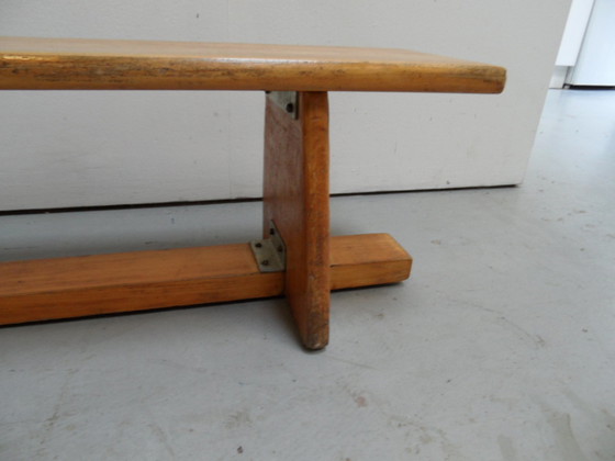 Image 1 of Banc d'école vintage avec table tournante 1960's