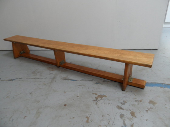 Image 1 of Banc d'école vintage avec table tournante 1960's