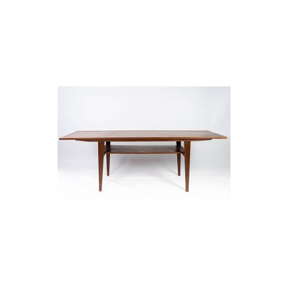 Image 1 of Vintage teak coffee table with shelf, Denmark 1960