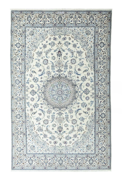 Hand-knotted Nain 9 La With Silk And Signature "Habibian" - 311 X 191 Cm