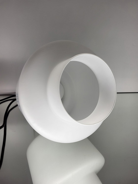 Image 1 of Vintage Opaline Glass Pendant Lamp, Scandinavian Style, Teak, 1960s