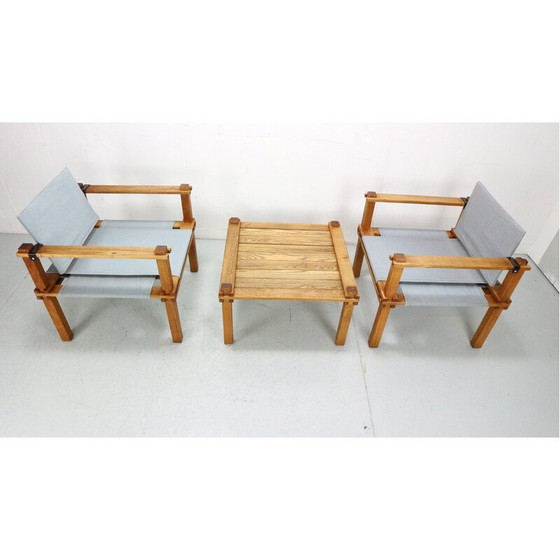 Image 1 of Vintage solid oak wood living room set by Gerd Lange, 1965
