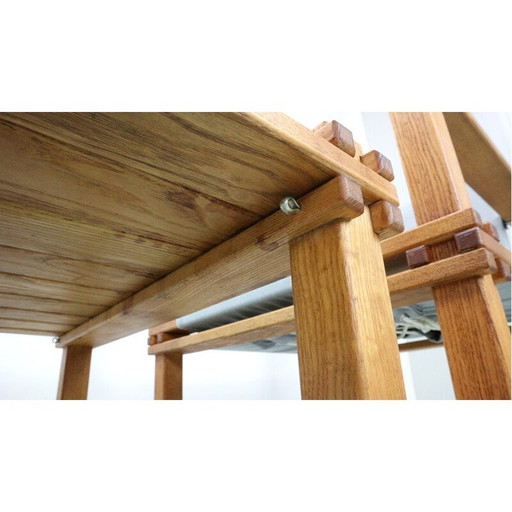 Vintage solid oak wood living room set by Gerd Lange, 1965