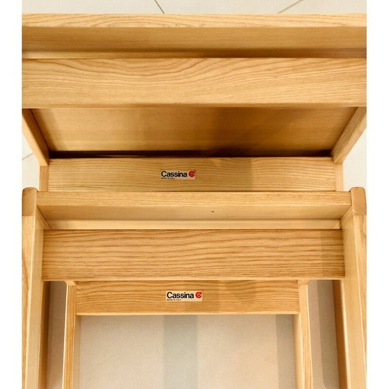 Image 1 of Vintage nesting tables model 777 in ash by Afra and Tobia Scarpa for Cassina, Italy 1960