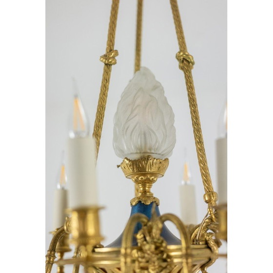 Image 1 of Lampadario vintage in bronzo dorato con 6 bracci di luce, 1900