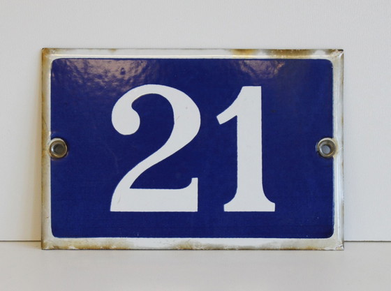 Image 1 of Vintage enamelled street sign number 21