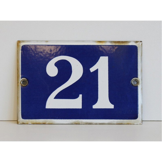 Image 1 of Vintage enamelled street sign number 21