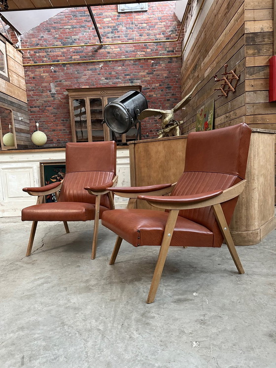 Image 1 of Pair Of 60's Armchairs