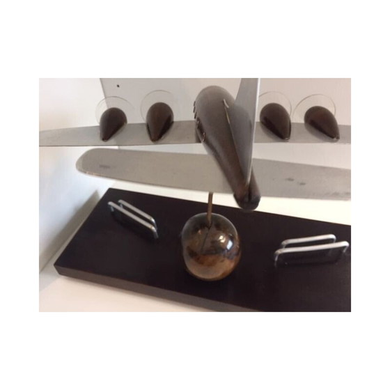Image 1 of Vintage Art Deco airplane model in rosewood and aluminum, 1940