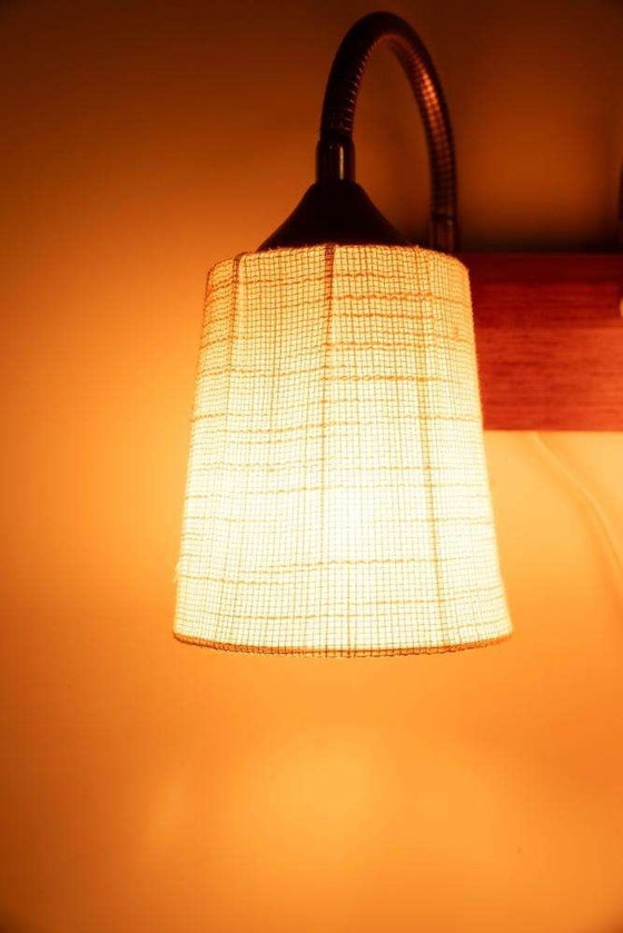 Image 1 of Lampada da parete vintage in teak, lampada da comodino, Svezia anni '60