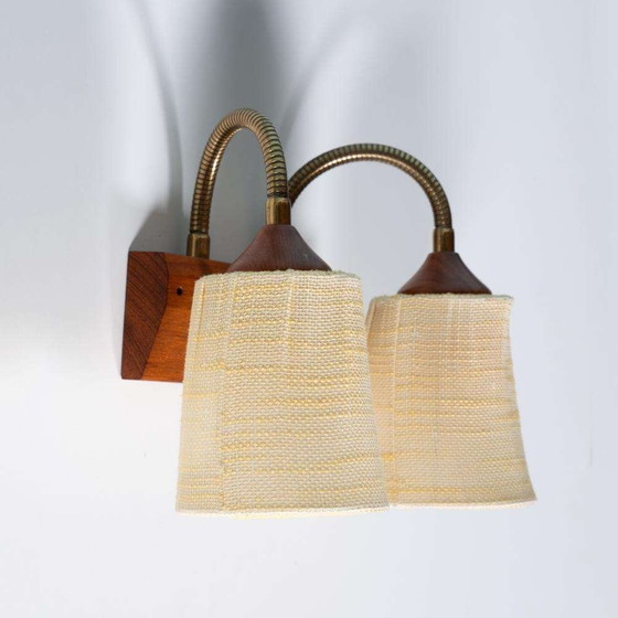 Image 1 of Lampada da parete vintage in teak, lampada da comodino, Svezia anni '60