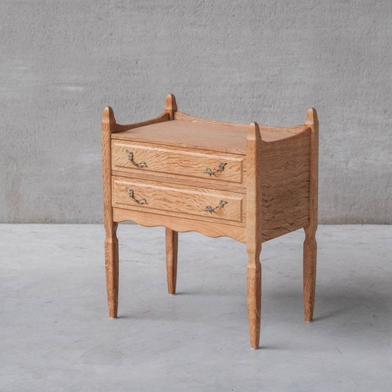 Image 1 of Pair of vintage oak and brass night stands, Denmark 1960s