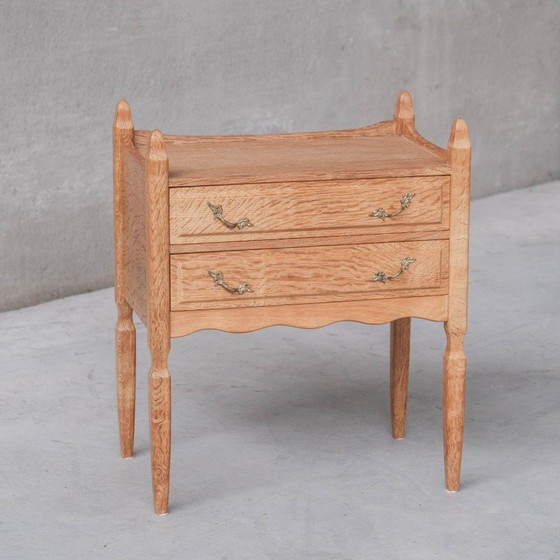 Image 1 of Pair of vintage oak and brass night stands, Denmark 1960s