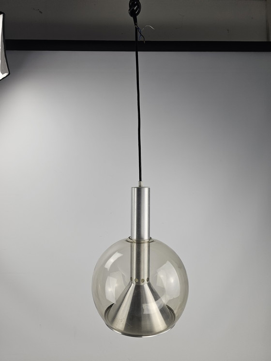 Image 1 of Erco pendant lamp tinted glass and chrome