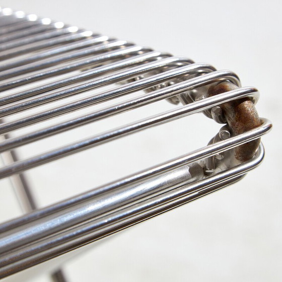 Image 1 of Sedia vintage in acciaio "Kreuzschwinger" di Till Behrens per Schlubach, 1980