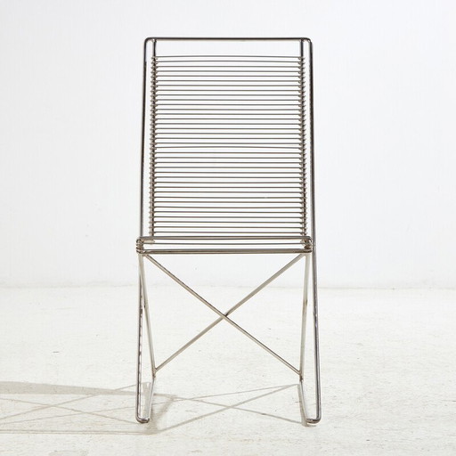 Vintage "Kreuzschwinger" steel chair by Till Behrens for Schlubach, 1980