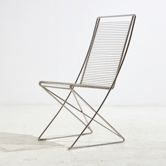 Image 1 of Sedia vintage in acciaio "Kreuzschwinger" di Till Behrens per Schlubach, 1980