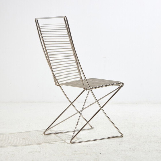 Image 1 of Sedia vintage in acciaio "Kreuzschwinger" di Till Behrens per Schlubach, 1980