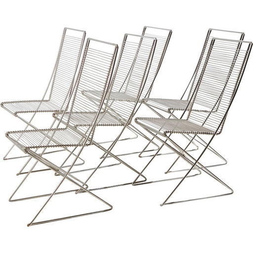 Vintage "Kreuzschwinger" steel chair by Till Behrens for Schlubach, 1980