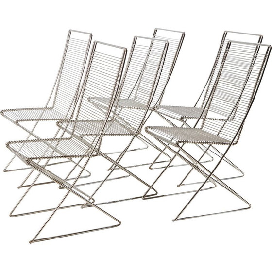 Image 1 of Sedia vintage in acciaio "Kreuzschwinger" di Till Behrens per Schlubach, 1980