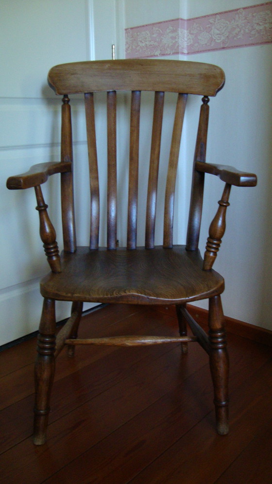 Image 1 of Antique English windsor armchair