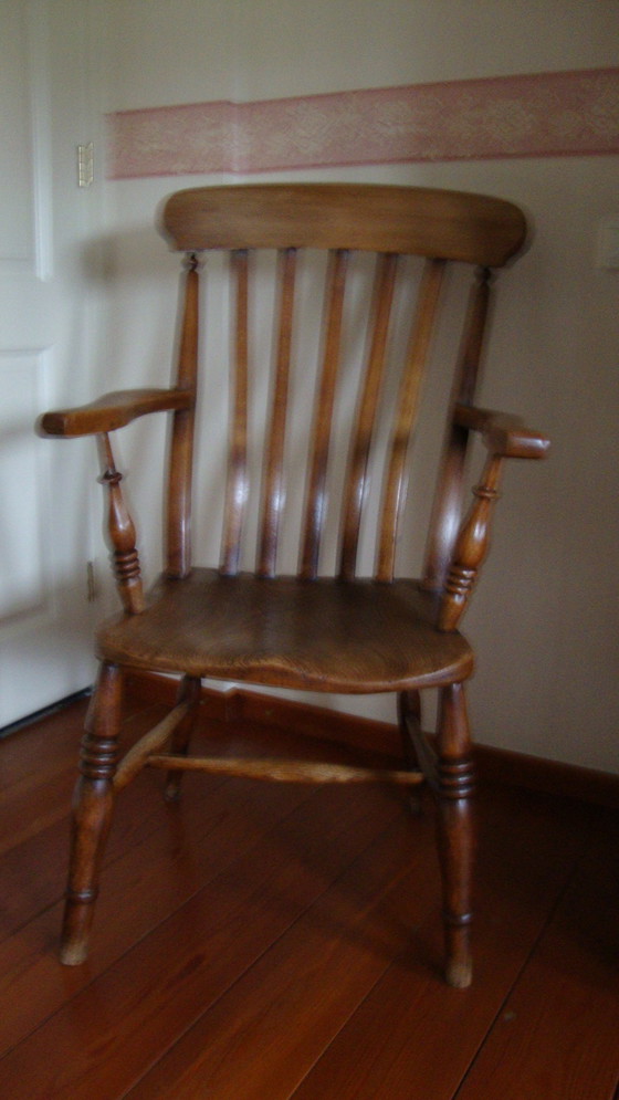 Image 1 of Antique English windsor armchair