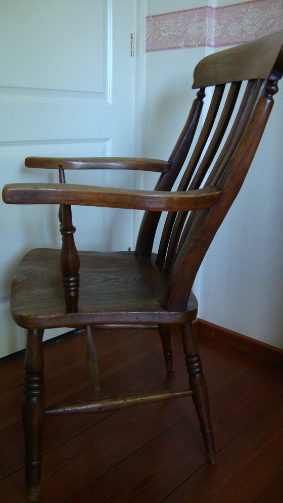 Image 1 of Antique English windsor armchair